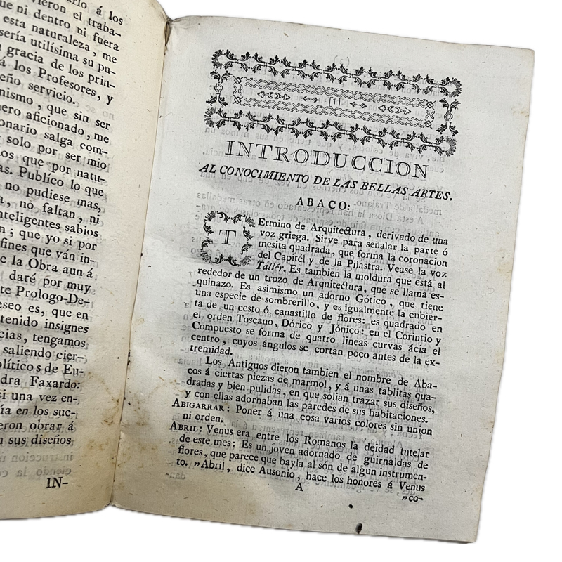 1788 | MARTINEZ, Francisco. "Introducción al conocimiento de las Bellas Artes, ó Diccionario manual de Pintura, Escultura, Arquitectura, Grabado, &c.." - Imagen 3