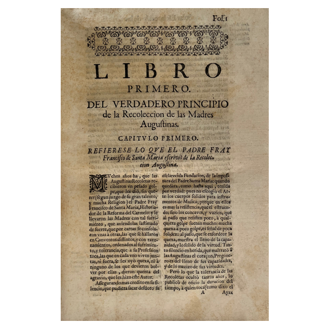 1690. VILLERINO, Alonso. "Esclarecido Solar de las religiosas recoletas de nuestro Padre San Agustín y vidas de las insignes hijas de sus conventos" - Image 4