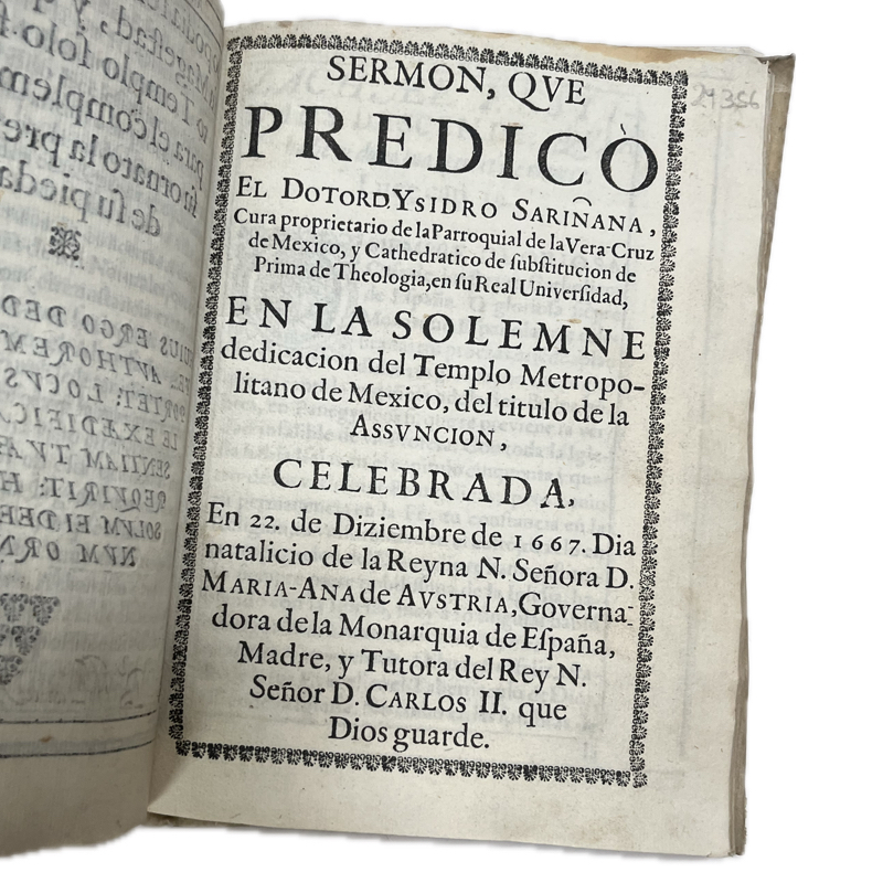 1668. "Noticia Breve de la Solemne , deseada, Última dedicación del Templo Metropolitano de México..." - Image 5